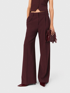 High Waisted Pleated Wide Leg <b>Pants</b> Men Formal Polyester <b>Wool</b> Blend Autumn Midweight Anti-Wrinkle Trousers Flare Wears - Product Image 3