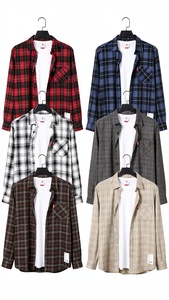 เสื้อเชิ้ตแขนยาวลายสก๊อตผ้าสักหลาดสำหรับผู้ชายสไตล์เกาหลีฤดูใบไม้ร่วงทรงหลวมสบายๆแฟชั่นคอปกติดกระดุม 160 กรัมสำหรับนักเรียนเยาวชน 4XL/XXS - Product Image 4