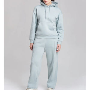 ชุดวอร์มพิมพ์ลายสตรีทแวร์ผ้าฝ้ายแท้ บริการ OEM ทนทาน เป็นมิตรกับสิ่งแวดล้อม ระบายอากาศได้ดี เสื้อผ้าลำลอง ขายส่ง - Product Image 2