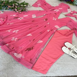 Ensemble Robe et Pantalon en Soie Brodée de Paillettes VASTRA COTTAGE avec Dupatta en Micro Coton Entièrement Cousu pour Femmes – Tenue de Fête Festive - Product Image 4