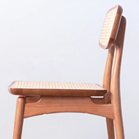 Chaise de salle à manger en bambou au design moderne, siège et dossier en rotin, chaise latérale en bois pour la maison, le restaurant, la salle à manger