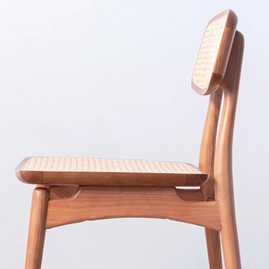 Chaise de salle à manger en bambou au design moderne, siège et dossier en rotin, chaise latérale en bois pour la maison, le restaurant, la salle à manger - Product Image 3
