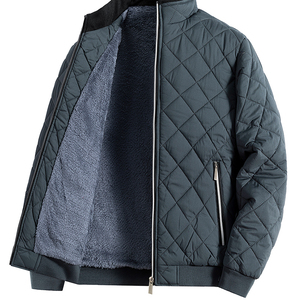 Blouson Bomber Unisexe HQR Noir Doublé Polaire Fermeture Éclair Imperméable Hiver Décontracté Col Montant Polyester Style Urbain - Product Image 4