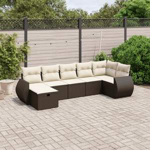 Grande divano da giardino modulare marrone in Rattan e acciaio elegante spazio di vita all'aperto - Product Image 1