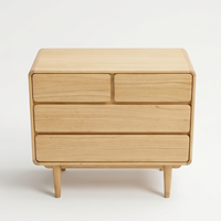Commode à 4 tiroirs en teck moderne pour chambre à coucher, salon, hôtel - Commode de style scandinave en bois massif de haute qualité