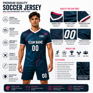 Conjunto de Camiseta de Fútbol Personalizada para Hombre, Cuello en V, Manga Corta, Transpirable, Poliéster, Nombre del Equipo, Impresión por Transferencia de Calor, Corte Regular, Secado Rápido - Product Image 6