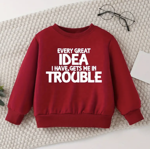 Sweatshirts à capuche en coton éponge d'automne personnalisés unisexes pour enfants Sweatshirts amples et décontractés pour garçons et filles - Product Image 2