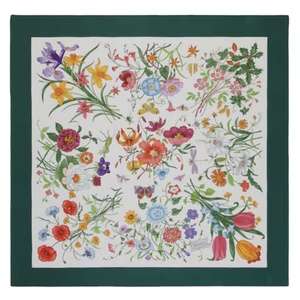Bandana en coton biologique, prix d'usine personnalisé, design de logo, impression numérique, écharpe carrée double face, mode quatre saisons - Product Image 4