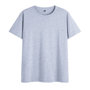 Plus Size Men's Navy Blue Short Sleeve O-Neck Casual T-Shirt Solid Color Blank Design Knitted Jersey Style 100% Merino <b>Wool</b> - Product Image 4