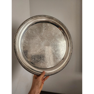 Manufacturer <b>Shiny</b> Polished Metal Serving Platter Silver Color Handmade Table <b>Top</b> Decorative Tray for Home or Hotel for Decor - Product Image 5