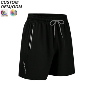 Shorts en coton uni pour homme, décontractés, confortables, légers, respirants, imperméables, écologiques, taille élastique, pour la gym, la course à pied, personnalisables - Product Image 1