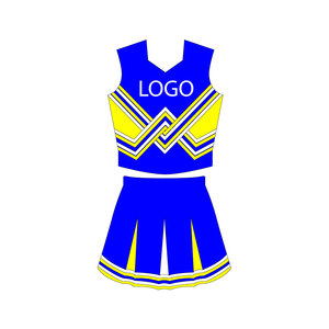 Ensemble d'uniformes de cheerleading violet et blanc, haut à manches longues avec logo de cheerleading et jupe rayée pour adultes - Product Image 6
