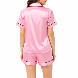 Ensemble de pyjama en satin pour femmes, vêtements de nuit de luxe, confort, style élégant, qualité supérieure, coupe décontractée, sensation légère - Product Image 2