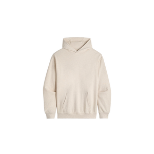 เสื้อฮู้ดผู้ชายสีครีม ทรงปกติ ผ้าฝ้ายเฟรนช์เทอร์รี่ สีพื้น สไตล์ลำลองสำหรับฤดูใบไม้ร่วง ดีไซน์มีกระเป๋า - Product Image 5