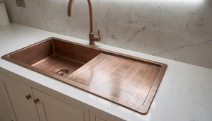 Lavabo de cobre de alta durabilidad, acabado duradero, lavabo de cobre de primera calidad, superficie resistente. - Product Image 4