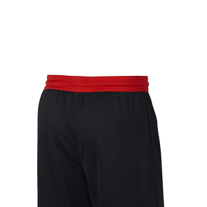Shorts Bermuda pour homme, couleur noire, avec ceinture rouge et ourlet bleu, style sportif à séchage rapide, taille élastique - Product Image 4