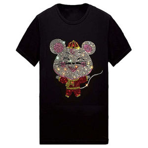 Camisetas Personalizadas para Hombre con Diseño de Pedrería, 100% Algodón Ecológico, Estilo Veraniego - Product Image 1