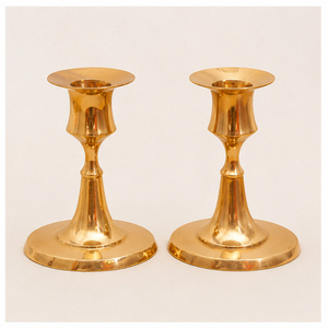 Juego de Portavelas Cónicos de Latón Dorado de Lujo, Candelabros para Cena Romántica y Decoración Navideña, Venta Directa de Fábrica al por Mayor - Product Image 1