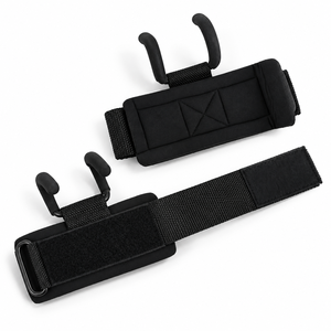 RYDOM Sangles de poignet réglables en néoprène rembourrées pour haltérophilie, fermeture auto-agrippante, protection professionnelle, support de préhension noir pour la gym - Product Image 2