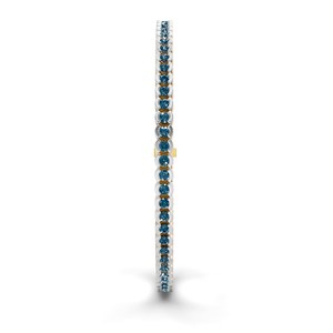 Bracelet tennis en or rose 10 carats avec demi-sertissage Nemy et diamants de laboratoire bleu royal ronds (2 carats) Tw. Bijoux élégants unisexes, cadeau idéal pour tous les jours - Product Image 2