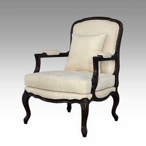 Sillón de Madera de Caoba de Alta Calidad con Cojín y Acabado Negro para Uso en Interiores - Product Image 4