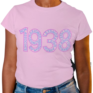 Camiseta de Manga Corta con Pedrería Rosa 1938 para Mujer, Camisa Informal Moderna con Estampado Gráfico, Ropa de Moda, Cómoda para Uso Diario - Product Image 1