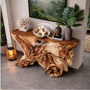 Mesa Consola Moderna de Madera Maciza de Alta Calidad con Tallado Elegante, Excelente Color, Estable y Fácil de Limpiar para Sala de Estar, Villa u Hotel - Product Image 2