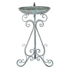 Decorative Metal <b>Bird</b> Bath <b>Feeder</b> <b>Stand</b> with Floral Design Outdoor Garden Decor - Product Image 2