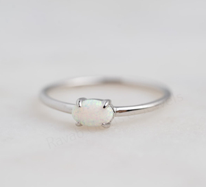 Handmade Ethiopian <b>Opal</b> 6x8mm Oval 925 Silver Gold Plated Prong Setting Trendy Gemstone Minimalist <b>Ring</b> Unisex Women's Wedding - Product Image 6