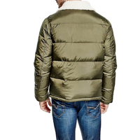 Veste matelassée d'hiver personnalisée pour homme, épaisse, style décontracté, à fermeture éclair, manches longues, légère, grande taille, type doudoune