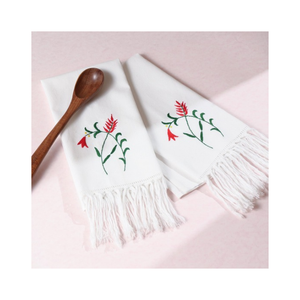 Sovergin Special Embroidered Tea <b>Towel</b> 100% Cotton <b>Kitchen</b> Dish Cloth Decorative Fringe <b>Hand</b> <b>Towel</b> Wholesale OEM Manufacturer - Product Image 1