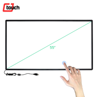 Kit de superposition d'écran tactile infrarouge DIY 32" 43" 55" avec cadre tactile IR, interface USB en aluminium