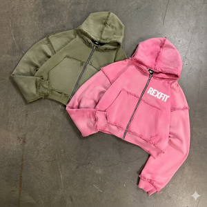 Sudaderas con efecto desgastado y decolorado, con logotipo personalizado, serigrafía, 100% algodón, forro polar, fabricante, proveedor mayorista, sudaderas con cremallera - Product Image 1