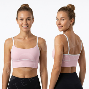 High Quality Breathable Padded Customized Sports <b>Bra</b> Fitness Running <b>Stretch</b> Comfortable Light Support Gym Custom Color <b>Bra</b> - Product Image 3