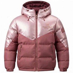 Chaqueta Acolchada con Capucha para Hombre, Diseño Color Block, Resistente al Viento, Deportiva, con Cierre Frontal, Relleno Grueso de Poliéster - Product Image 6