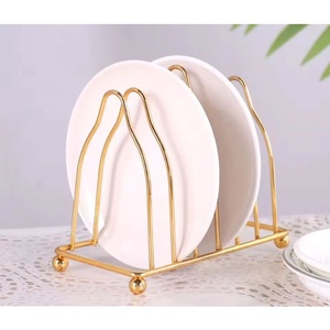 Stainless Steel Plate Stand & Pot Lid Organizer Space-Saving Dish Drying <b>Rack</b> for <b>Kitchen</b> Cabinet and Countertop <b>Storage</b> - Product Image 2