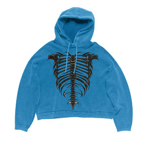 Sweat-shirt unisexe oversize en molleton épais délavé à l'acide, teint uni, écologique, avec poche, imprimé en relief et brodé sur mesure, style streetwear - Product Image 1