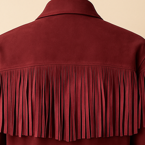Women Cropped <b>Suede</b> Fringe <b>Jacket</b> Zip Closure Western Style Tassel Boho Chic Fashion Outerwear - Product Image 5