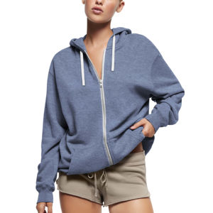 Vente en gros à prix bas : Sweat à capuche épais vierge 100% coton, coupe oversize unisexe avec fermeture éclair - Product Image 2