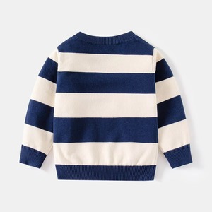 Suéter de Otoño para Niños a la Moda, Prenda de Punto Informal Moderna, Acrílico a Rayas, Tejido Suave y Cálido, Estilo Diario, Prenda de Gran Volumen - Product Image 4