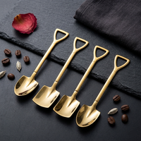Cuillère à dessert créative en forme de pelle, en acier inoxydable 304, cuillère à café fantaisie style outil de jardinage, pour crème glacée et gâteau