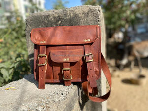 Bolso de mano de cuero de cabra hecho a mano, bandolera elegante de 9x11 pulgadas, bolso de cuero marrón - Product Image 5