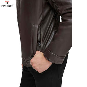 Chaqueta de Motocicleta de Invierno de Alta Calidad, Elegante, Suave, Impermeable, Transpirable, de Lona y Cuero Genuino, con Doble Cremallera, de Color Sólido - Product Image 5