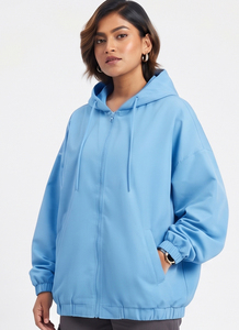 Sweat à capuche coupe ample et décontractée pour femme, 100% nylon, imperméable, style montagne, coupe ample, coupe-vent - Product Image 4