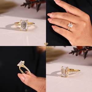 แหวนครบรอบสวยงามทรงมรกตทองคำแท้ 14K น้ำหนัก 2.50 กะรัต สี D ความสะอาด VVS2 ได้รับการรับรองจาก IGI เพชร CVD ผลิตในห้องปฏิบัติการ - Product Image 5