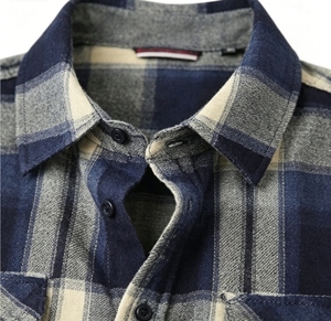 Camisa de Franela Formal Europea Americana de Manga Larga para Hombre, con Doble Bolsillo, para Primavera, Antiarrugas, de Secado Rápido, de Sarga - Product Image 5