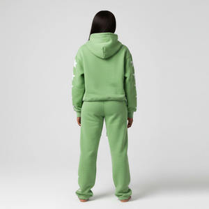 Ensemble deux pièces long personnalisé avec logo, grande taille, tenue décontractée, ensemble deux pièces mode, sweat-shirt et pantalon de jogging pour femme - Product Image 3