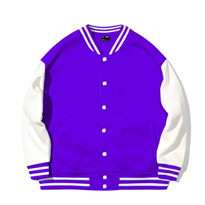 เสื้อแจ็คเก็ตวาร์ซิตี้ผู้ชาย สีพื้น ผ้าโพลีเอสเตอร์ผสมคอตตอน ทรงปกติ ปกคอพับ ติดกระดุม สไตล์ลำลองสำหรับฤดูใบไม้ร่วง - Product Image 6