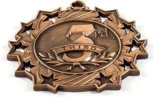 1st 2nd 3rd Place Ten Star Award Medals with Neck Ribbon for Winners Competitions - Product Image 5