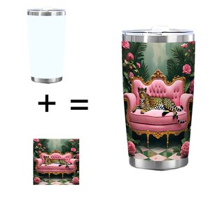 20oz Stainless Steel Tumbler Double Wall <b>Insulated</b> Silver Plated Side Heat Resistant Travel <b>Mug</b> - Product Image 1